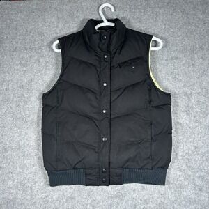 Gap‎ Puffer Vest Men's Size Small Black Down Sleeveless Buttoned
